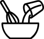 A graphic symbolizing recipes, likely related to product usage or content.